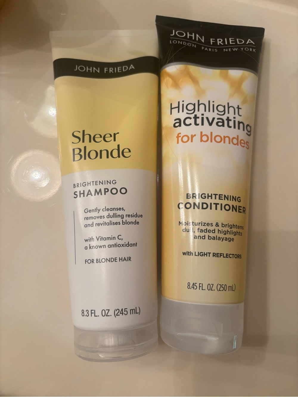 John Frieda brightening and highlighting shampoo and conditioner